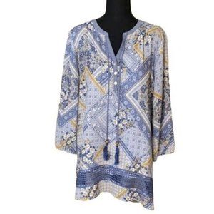 Multiples blue/yellow tunic with camisole size L